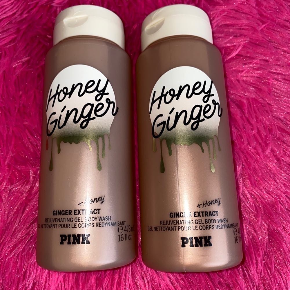Victoria's Secret PINK Honey‎ Ginger Rejuvenating Gel Body Wash 16 Oz Each 2x